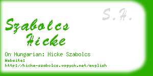 szabolcs hicke business card